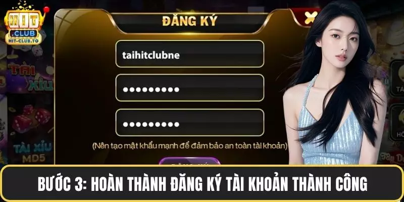 Bước 3: Hoàn thành đăng ký tài khoản thành công